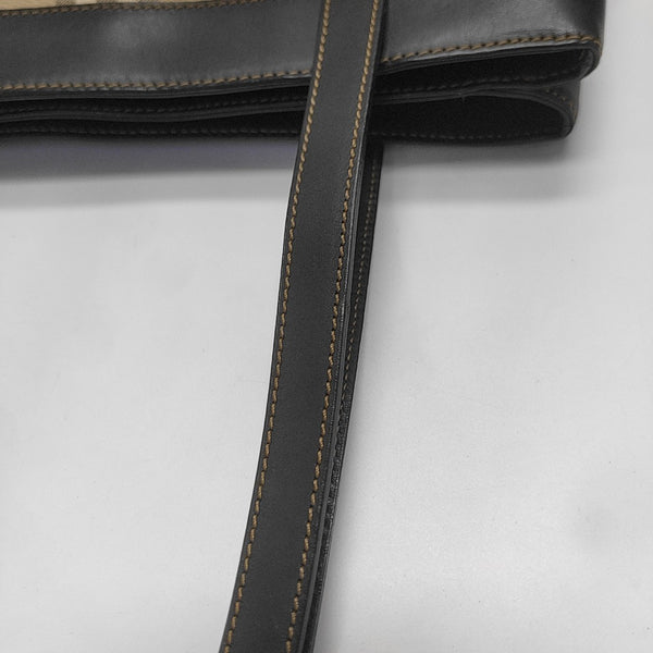 Coated Canvas Top Handle Bag Brown