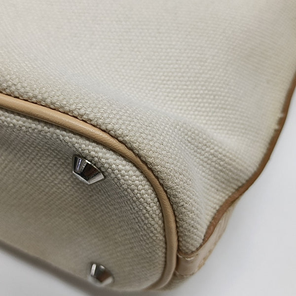 Canvas Top Handle Bag White
