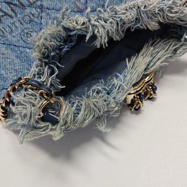 DRAWSTRING Mini Quilted Denim Blue