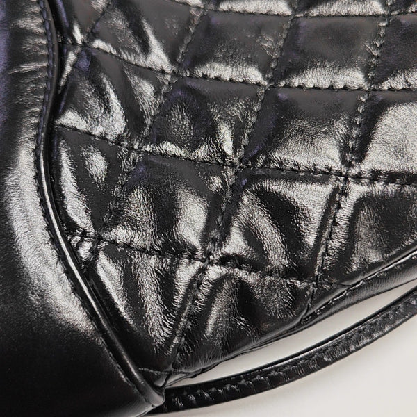 CHANEL 31 Mini Quilted Waxed Cafskin Black