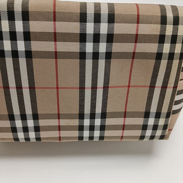 Coated Canvas Top Handle Bag Brown
