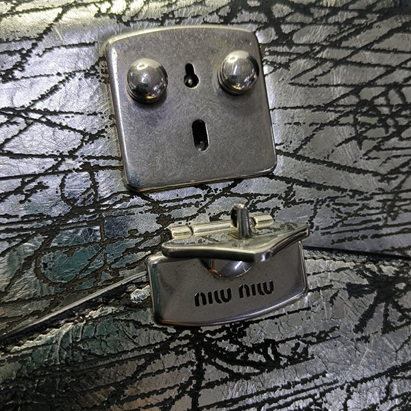 Miu Confidential Calfskin Silver