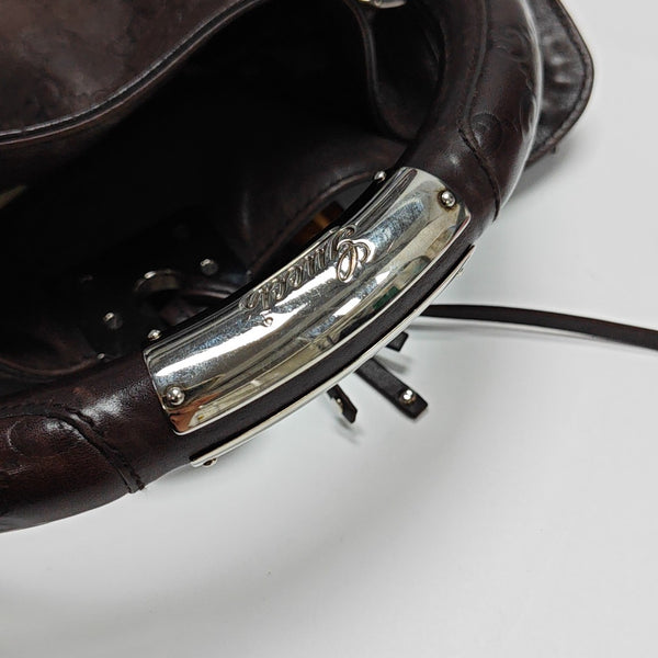 Monogram Calfskin Top Handle Bag Brown