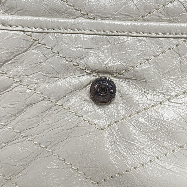 NIKI Small Chevron Calfskin White