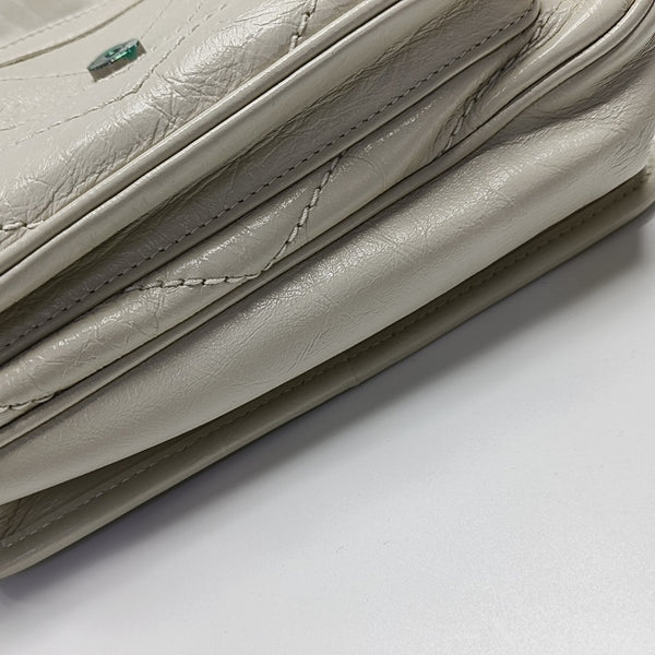 NIKI Small Chevron Calfskin White