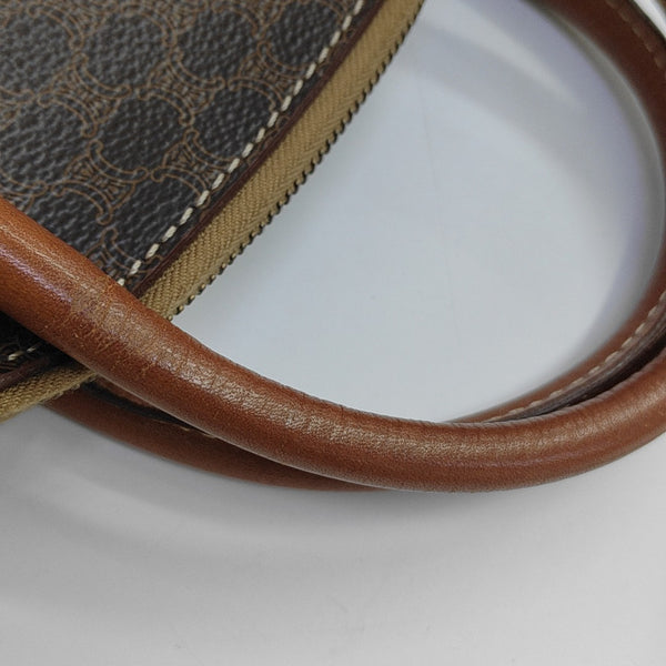 Coated Canvas Shoulder Bag Brown