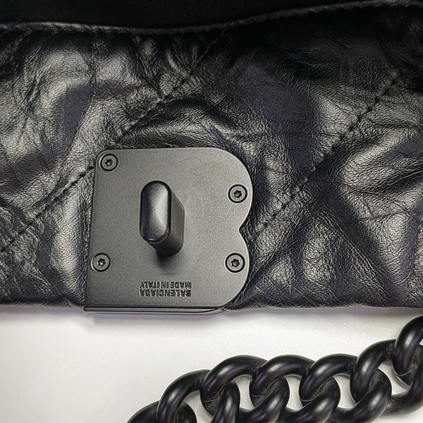 Crush Large Quilted Calfskin Black