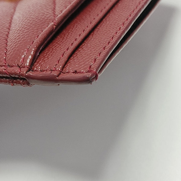 MONOGRAM Chevron Lambskin Red Card Holder