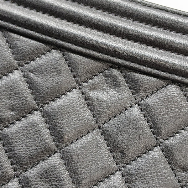 BOY CHANEL Medium Quilted Calfskin Black