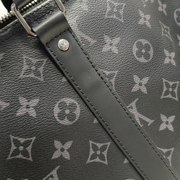 KEEPALL 55 Monogram Coated Canvas Black