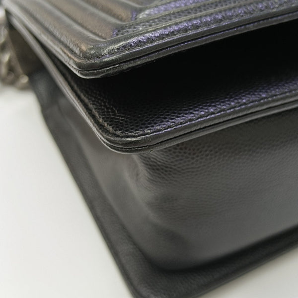 BOY CHANEL Medium Quilted Calfskin Black