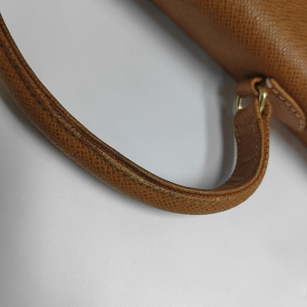 Calfskin Top Handle Bag Brown