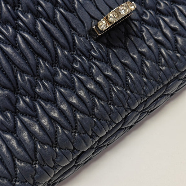 Quilted Lambskin Shoulder Bag Blue