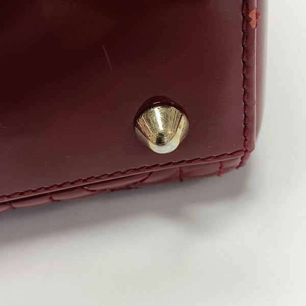 Lady Dior Large Cannage Patent Leather Red