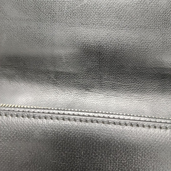Leather Top Handle Bag Black