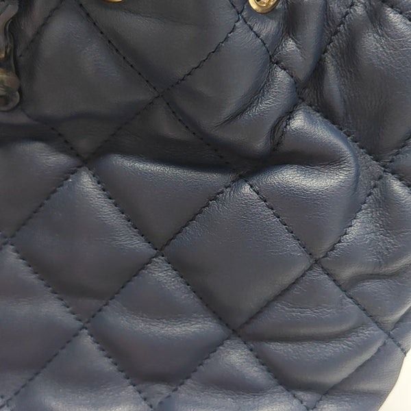 Quilted Calfskin Small Blue