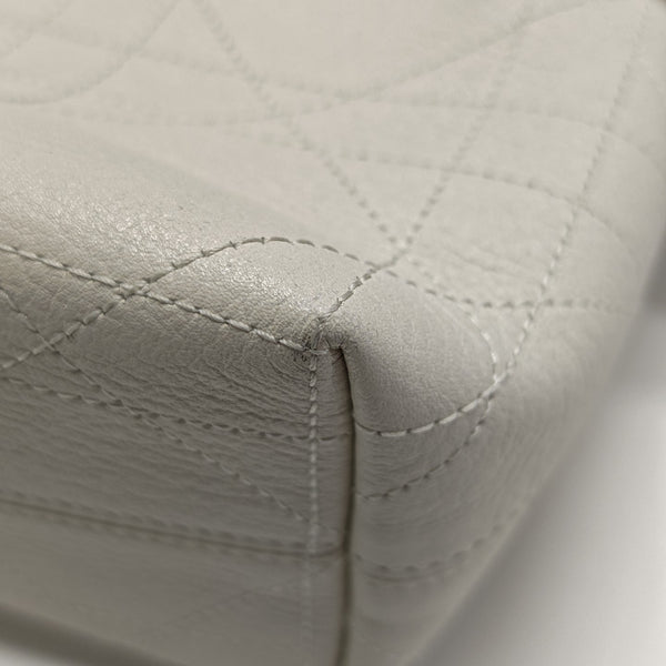Cannage Calfskin Shoulder Bag Small White
