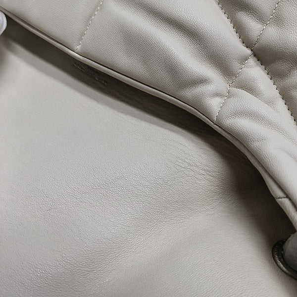 LOULOU Medium Quilted Lambskin White