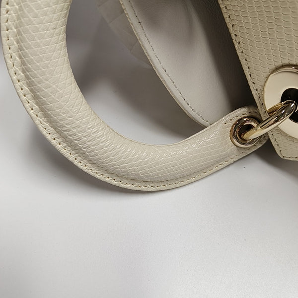 Lady Dior Mini Lizard Yellow