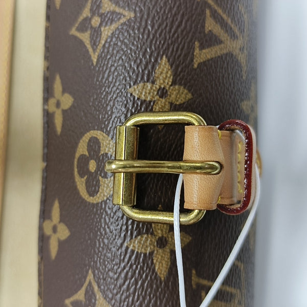 Monogram Coated Canvas Clutch Brown
