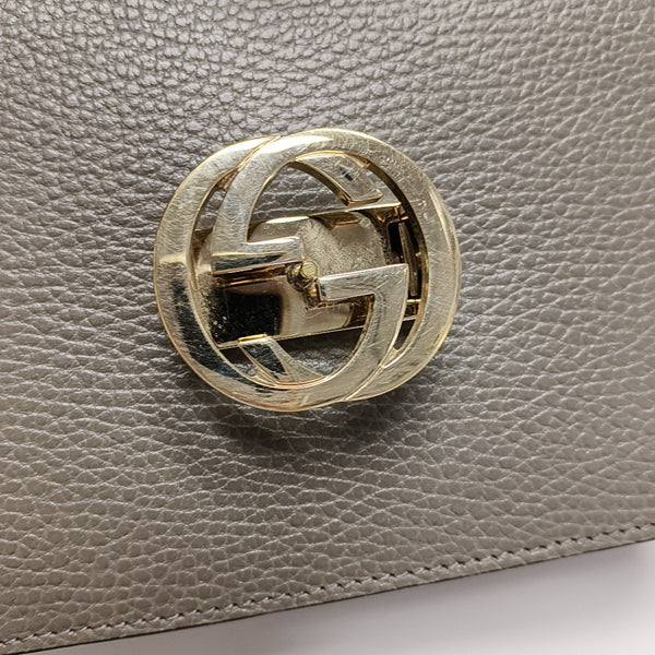 Interlocking G Small Calfskin Gray