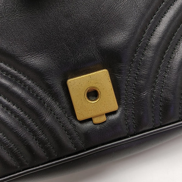GG Marmont Small Quilted Calfskin Black
