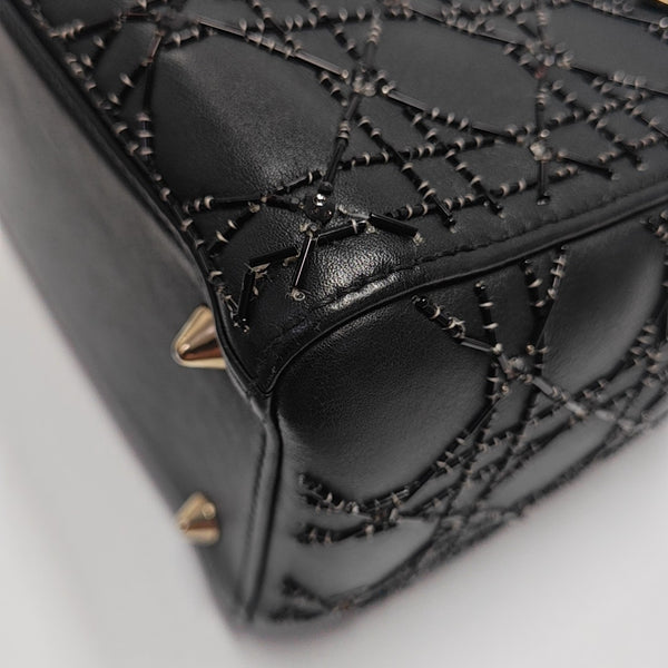 Lady Dior Medium Cannage Lambskin Black