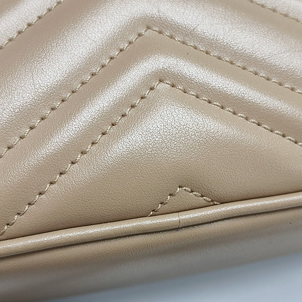 GG Marmont Small Quilted Calfskin Brown