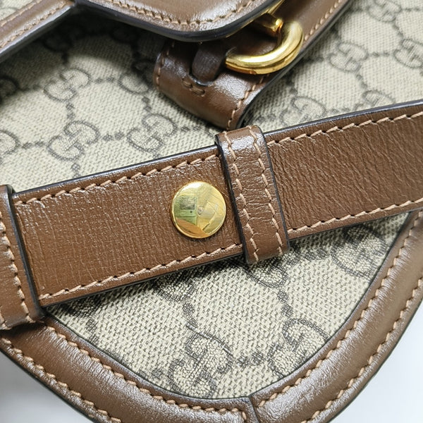 Horsebit 1955 Medium Monogram Coated Canvas Beige