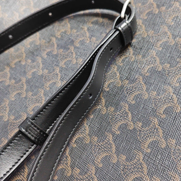 Coated Canvas Shoulder Bag Brown