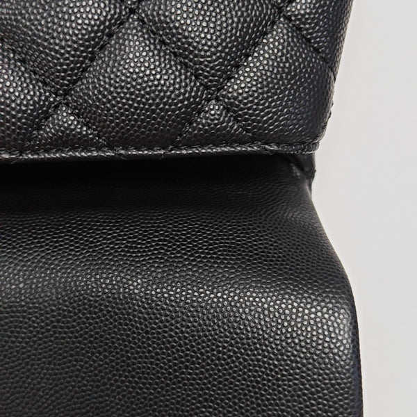 COCO HANDLE Small Quilted Grained Calfskin Black