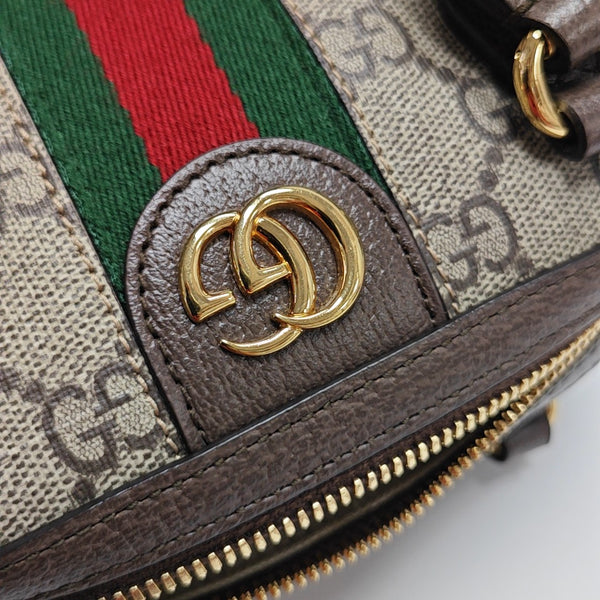 Ophidia Mini Monogram Coated Canvas Beige