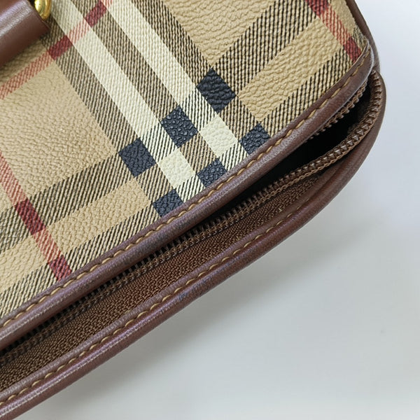 Coated Canvas Top Handle Bag Beige