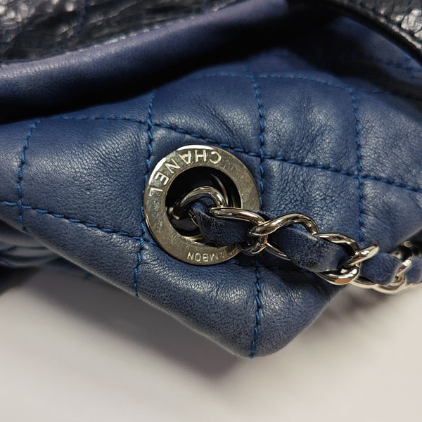 Quilted Calfskin Shoulder Bag Blue