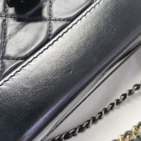 GABRIELLE Small Quilted Calfskin Black