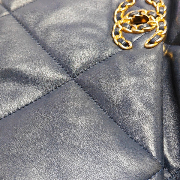 CHANEL 19 Large Quilted Lambskin Blue