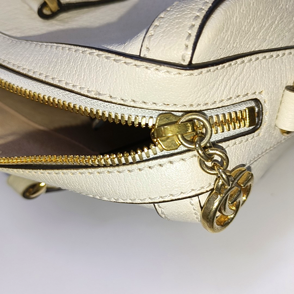 Authenticated pre-owned Ophidia Medium Calfskin White - Top Handle Bag at Looply