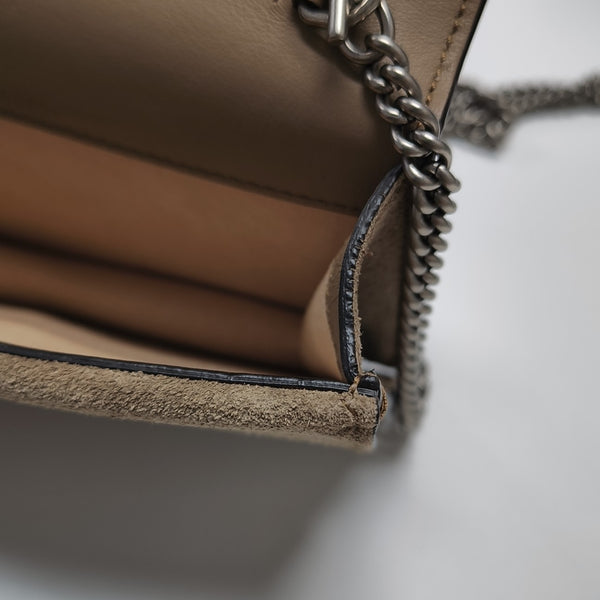 Dionysus Super Mini Monogram Coated Canvas Beige