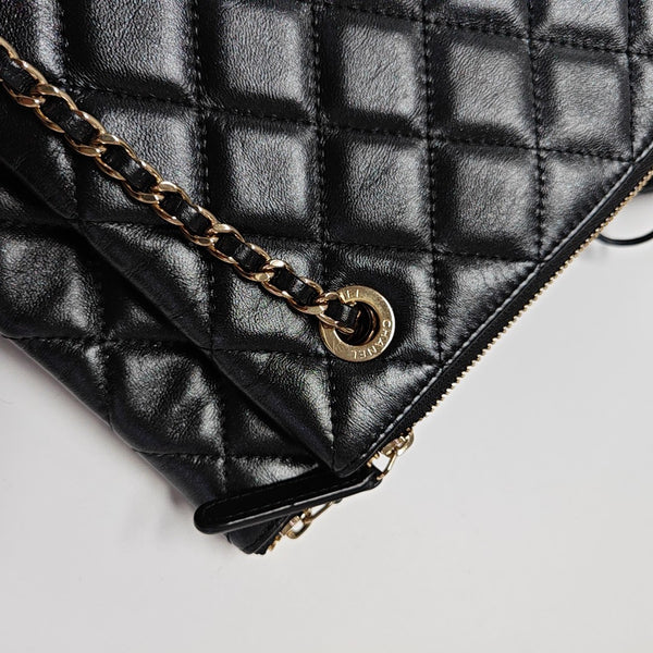 Quilted Calfskin Shoulder Bag Black