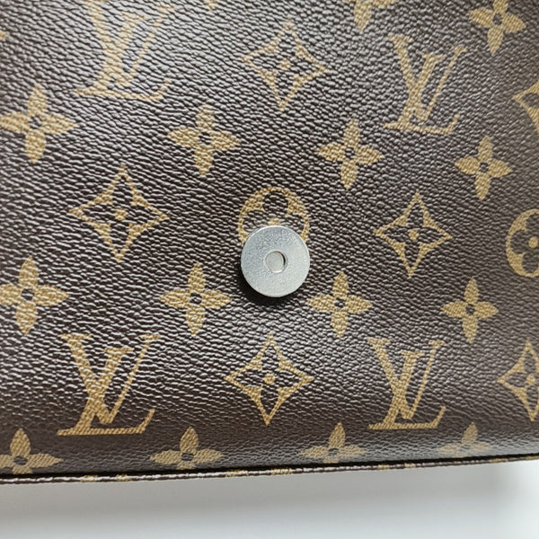 SAINT MICHEL Monogram Coated Canvas Brown