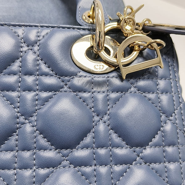 Lady Dior Medium Cannage Lambskin Blue