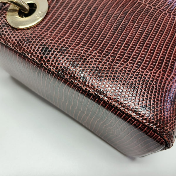 Lady Dior Mini Lizard Red