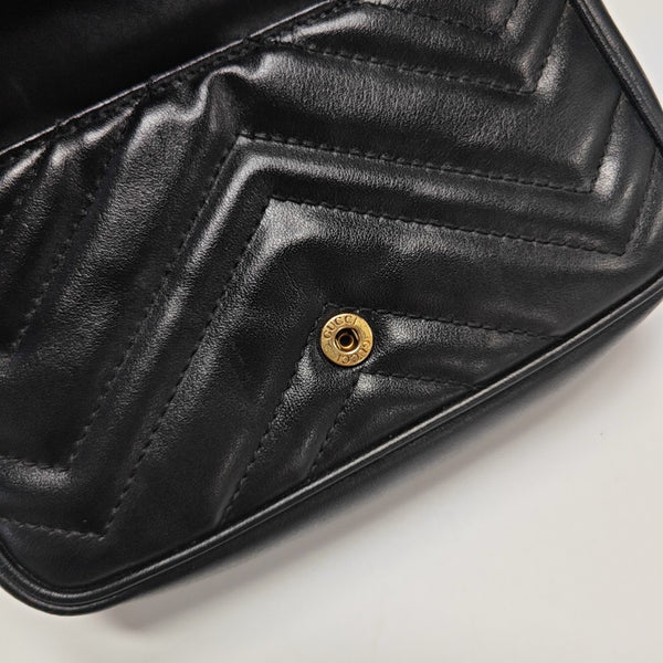 GG Marmont Mini Quilted Calfskin Black