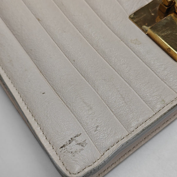 Gancino Quilted Calfskin White