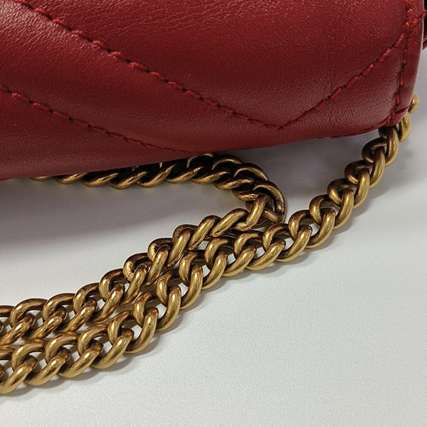 GG Marmont Mini Quilted Calfskin Red