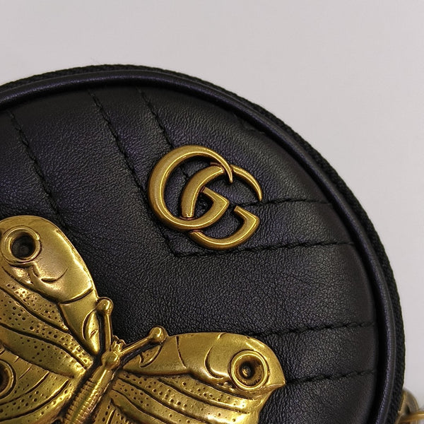 GG Marmont Mini Quilted Calfskin Black