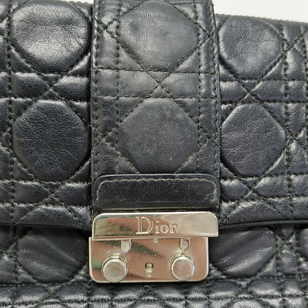 Authenticated pre-owned Miss Dior Cannage Calfskin Black - Shoulder Bag at Looply