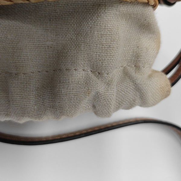 Straw Bucket Bag Brown