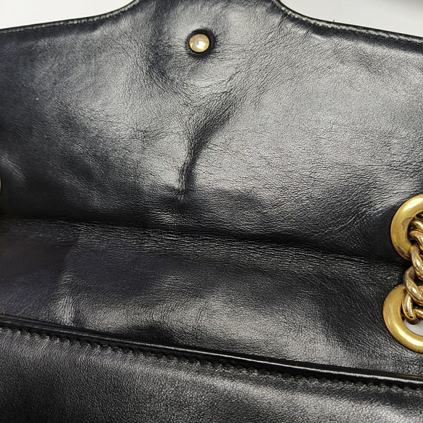 GG Marmont Small Quilted Calfskin Black
