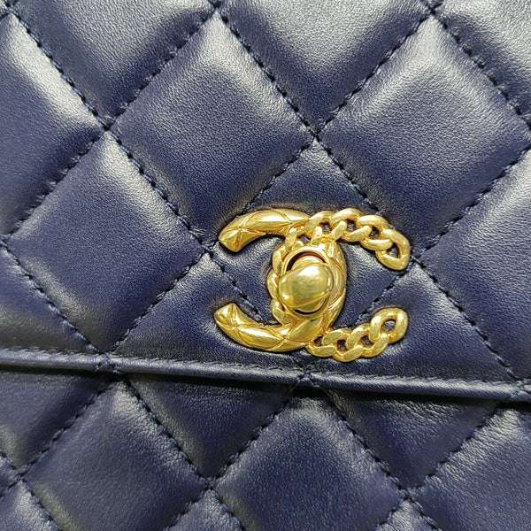 Quilted Calfskin Small Blue